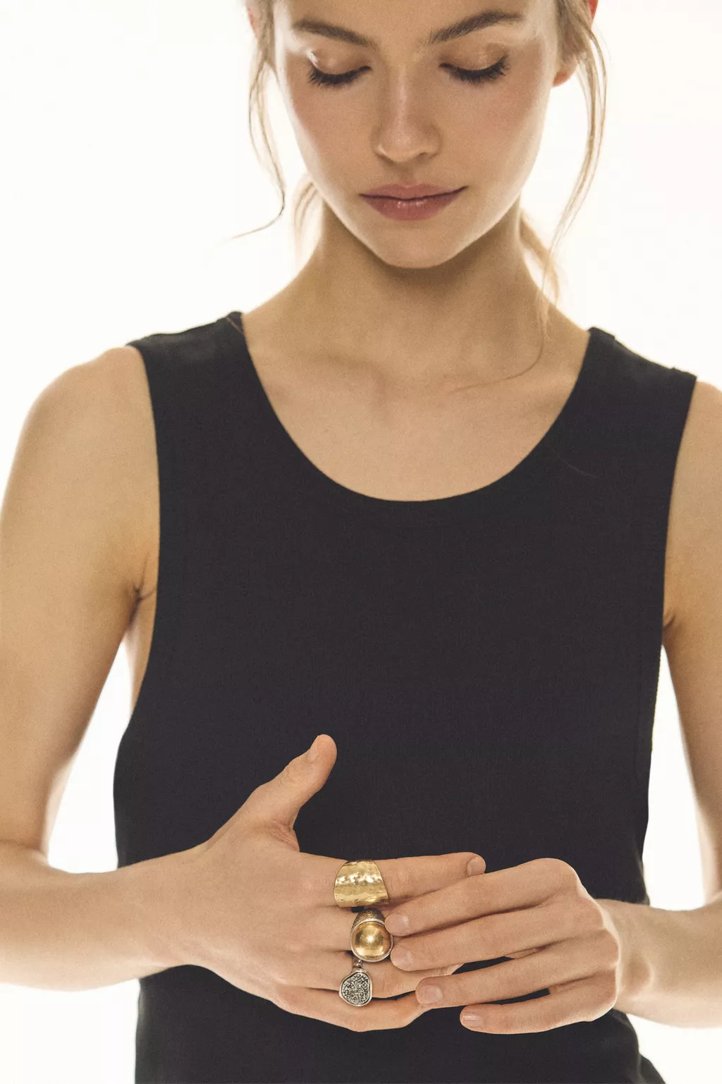 Pack of 3 metallic rings