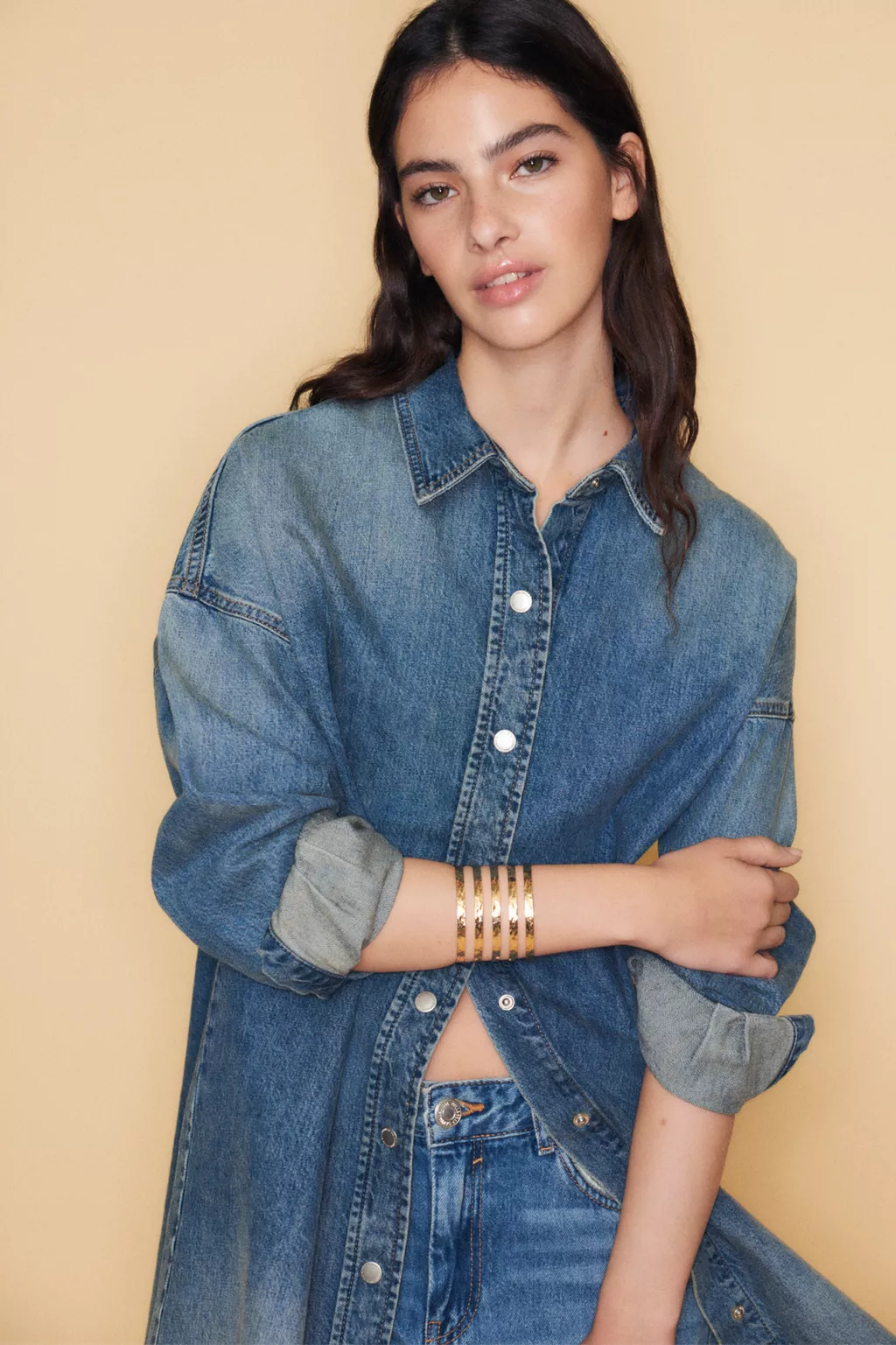 Golden textured arm cuff