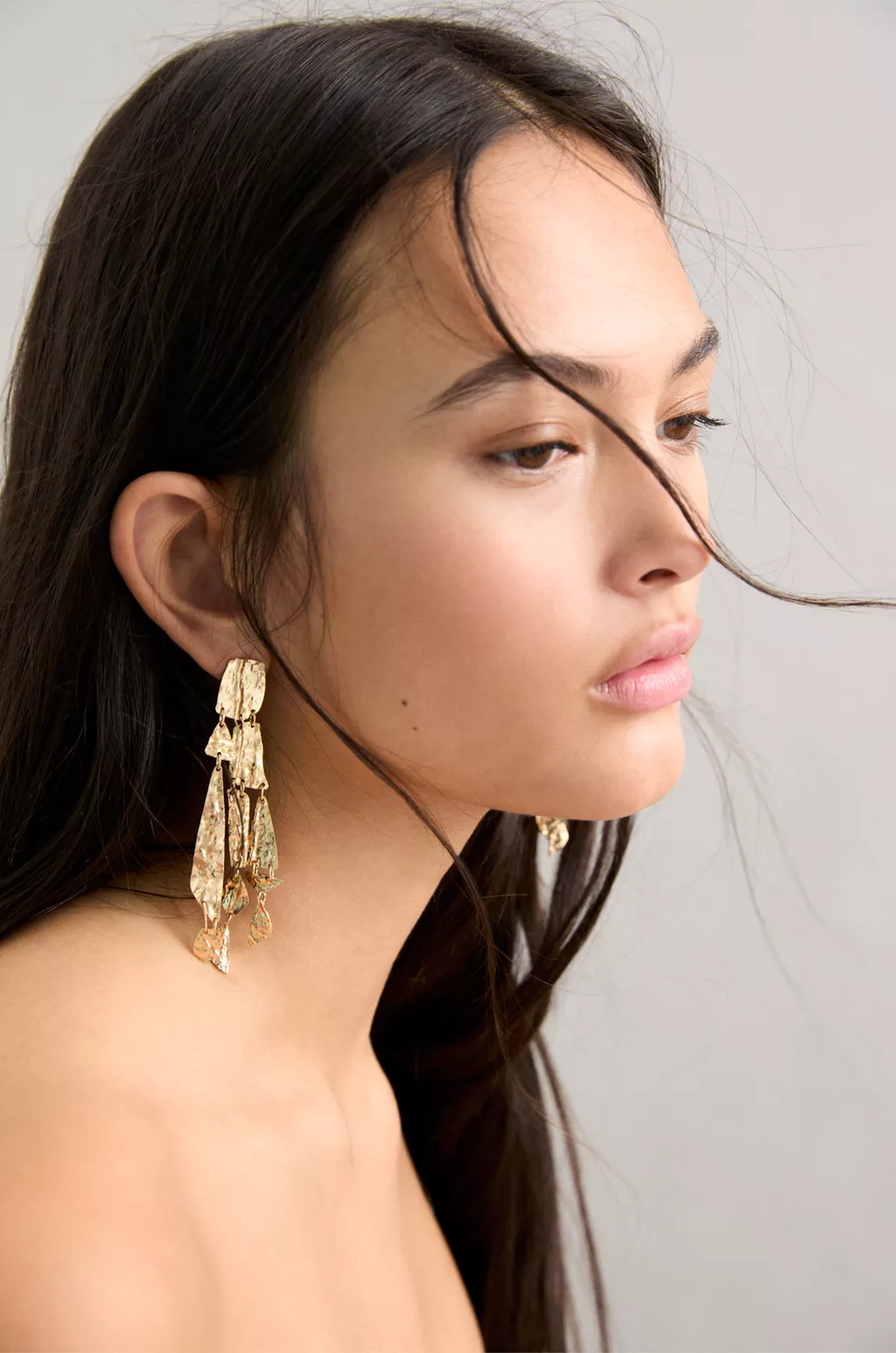 Golden cascading earrings