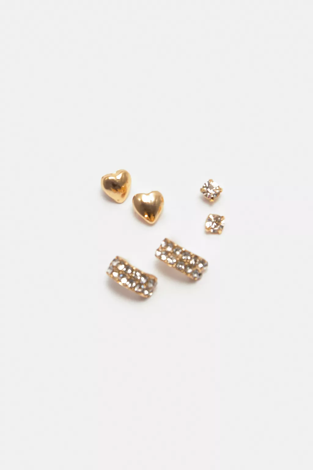 Pack of 9 pairs of gold-toned earrings