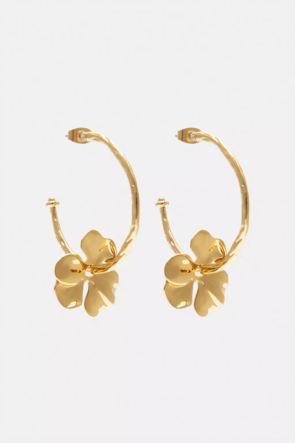 Flower hoop earrings