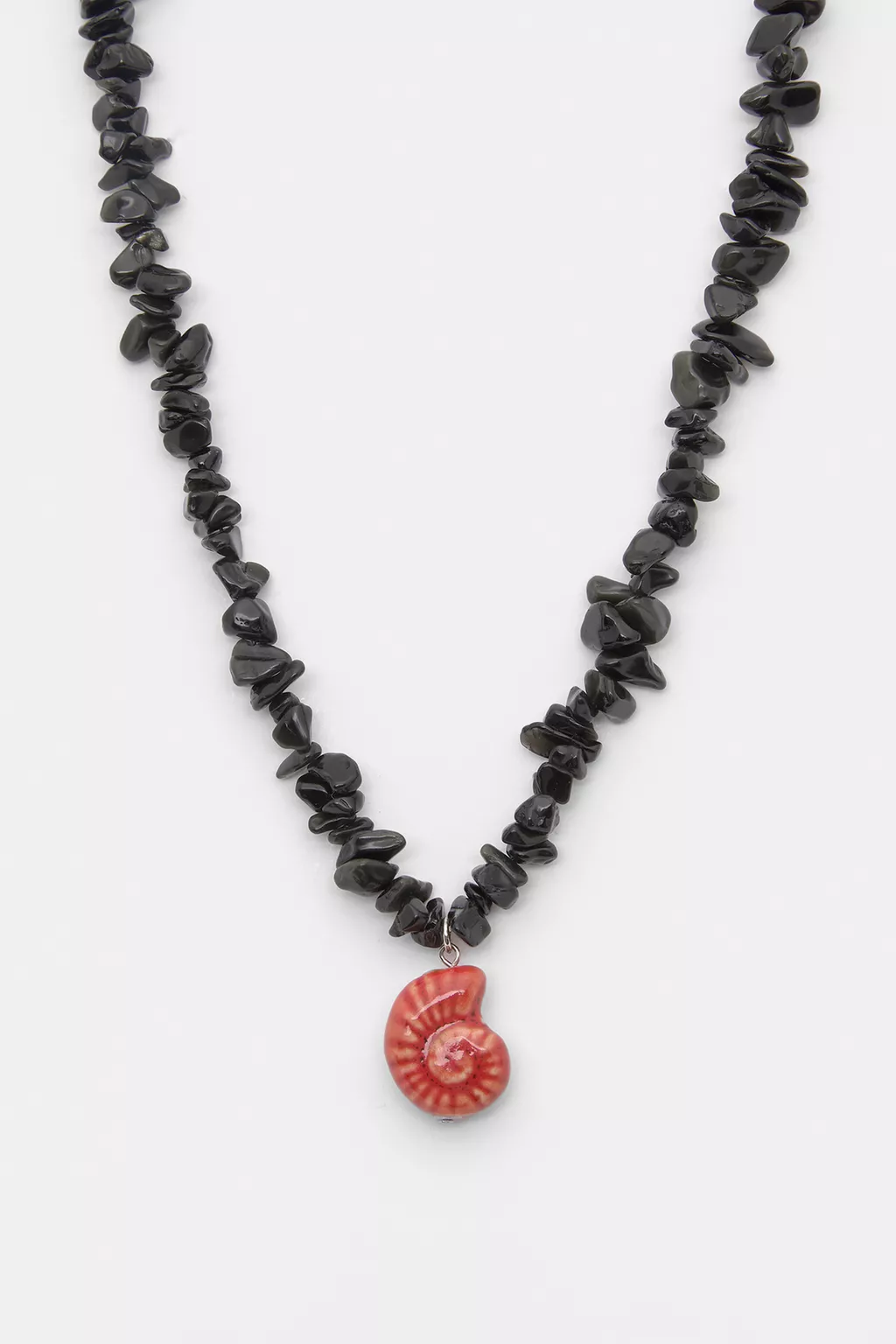 Long ceramic seashell necklace