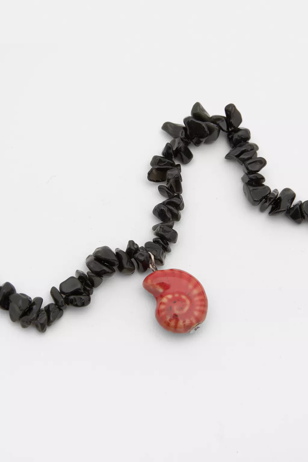 Long ceramic seashell necklace