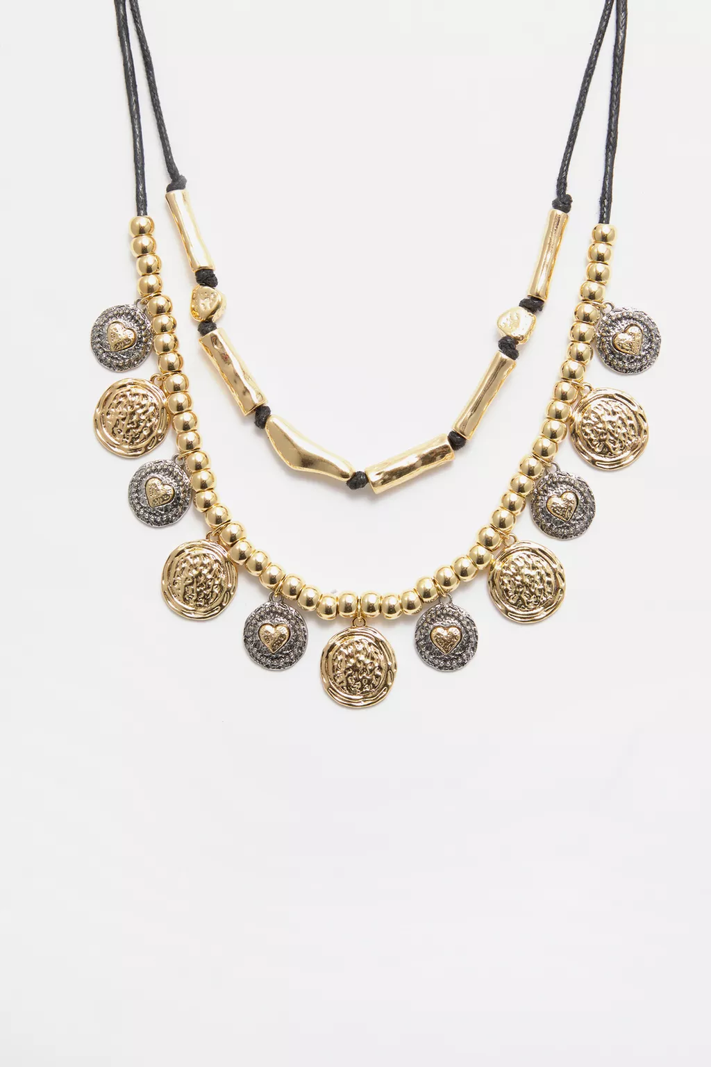 Metallic coin necklace