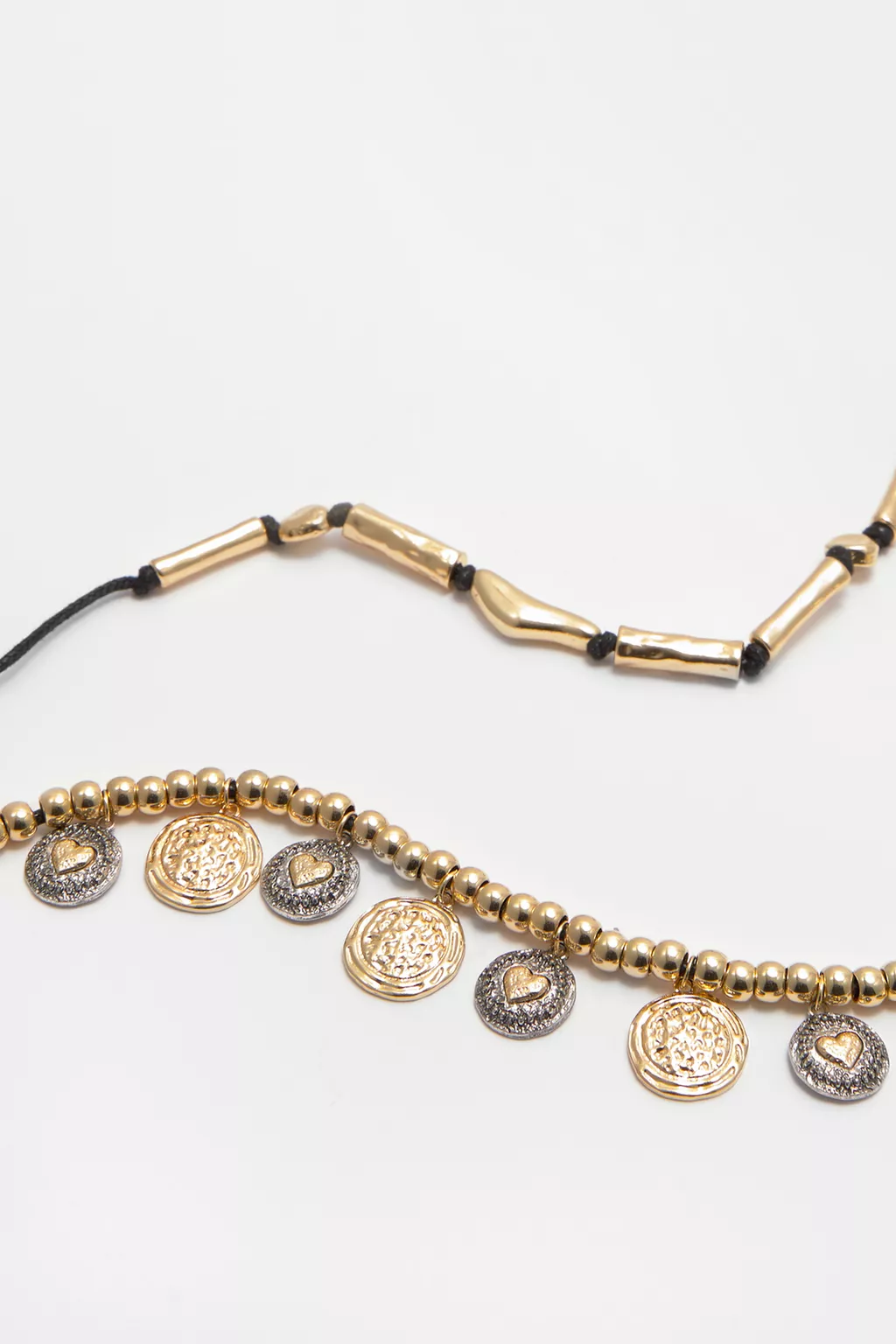 Metallic coin necklace