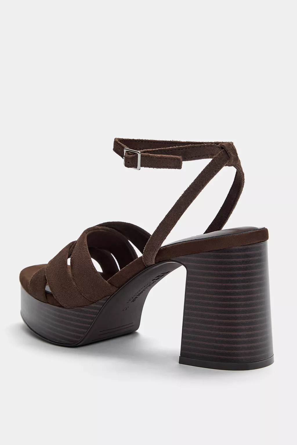 Leather high-heel platform sandals