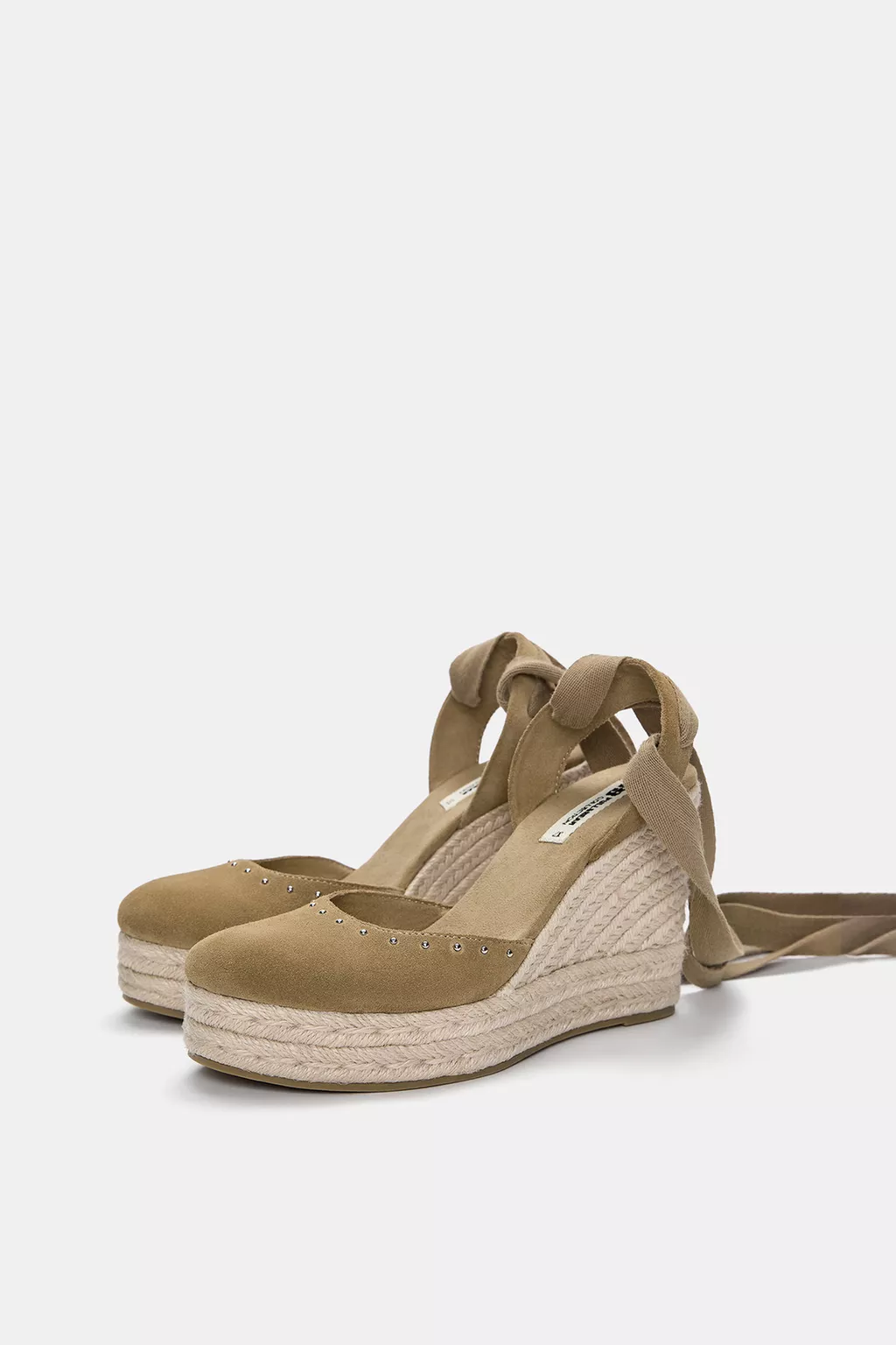 Leather espadrille wedges