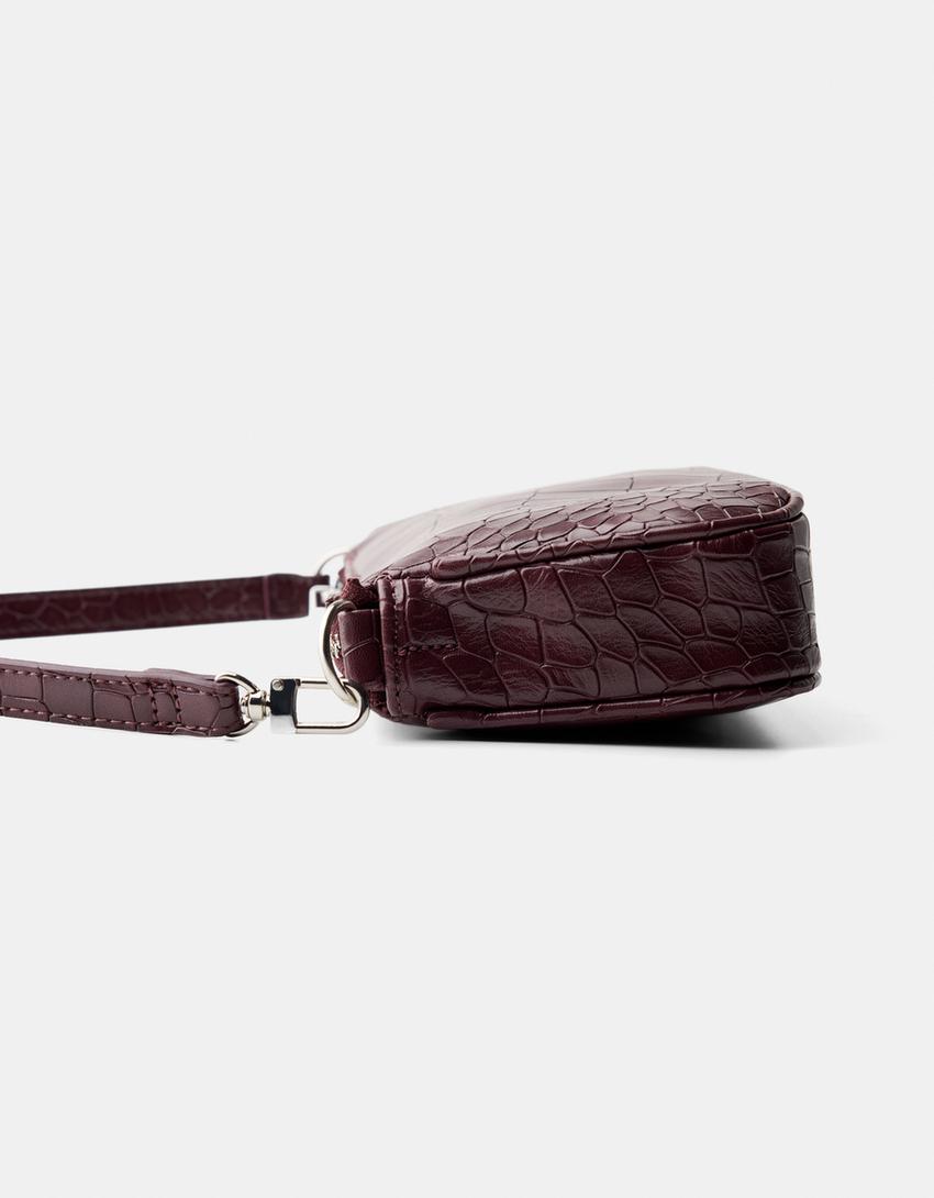 Burgundy leather effect mini bag