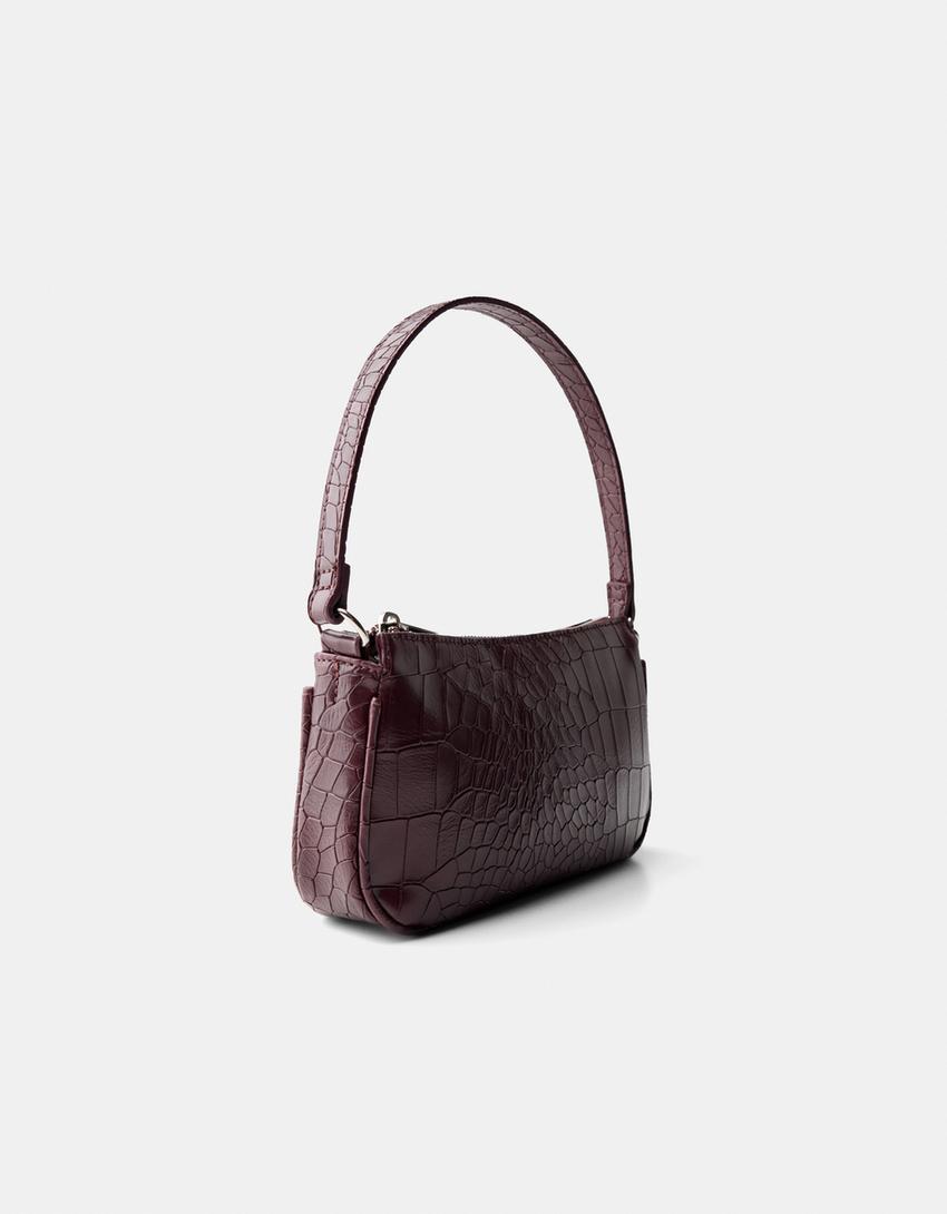 Burgundy leather effect mini bag