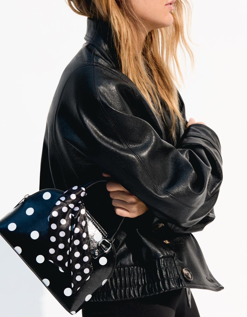 Polka dot Saffiano mini bag