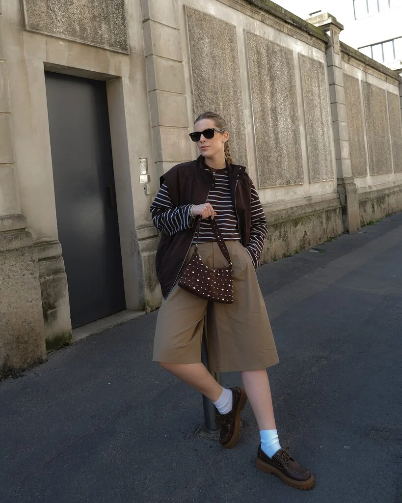 Studded faux suede bag