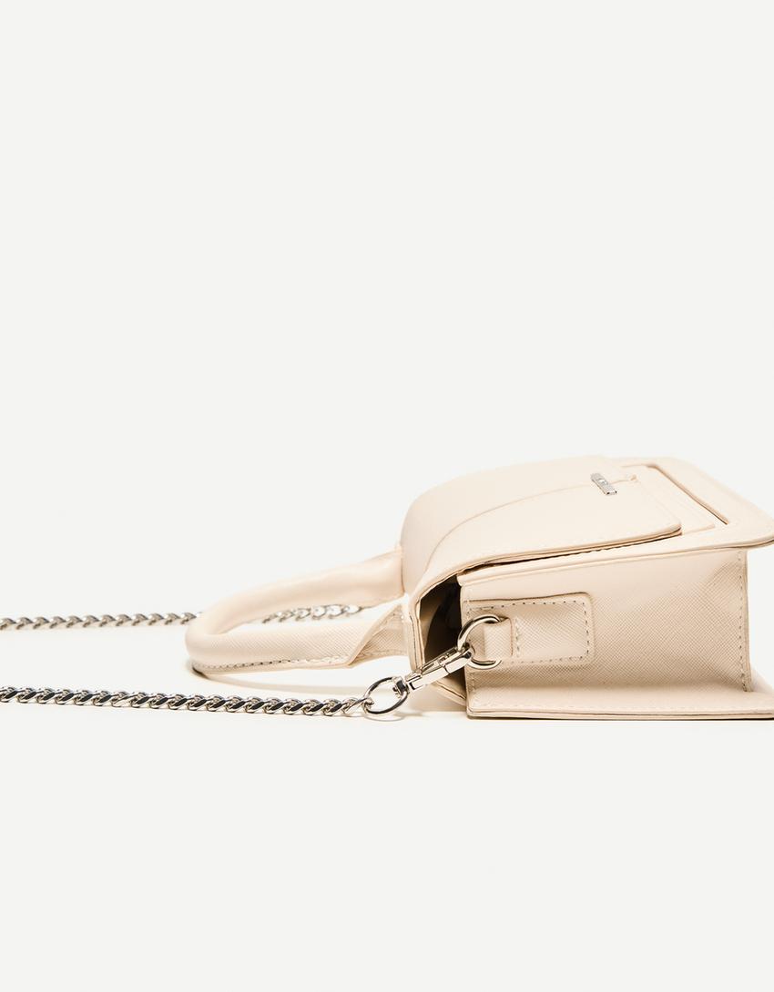 Studded faux suede bag