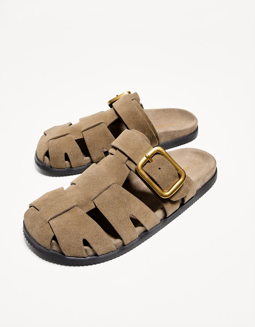 LEATHER cage slippers