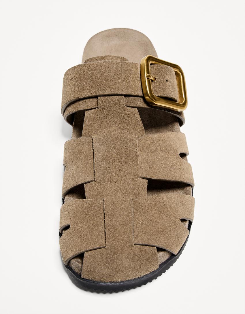 LEATHER cage slippers