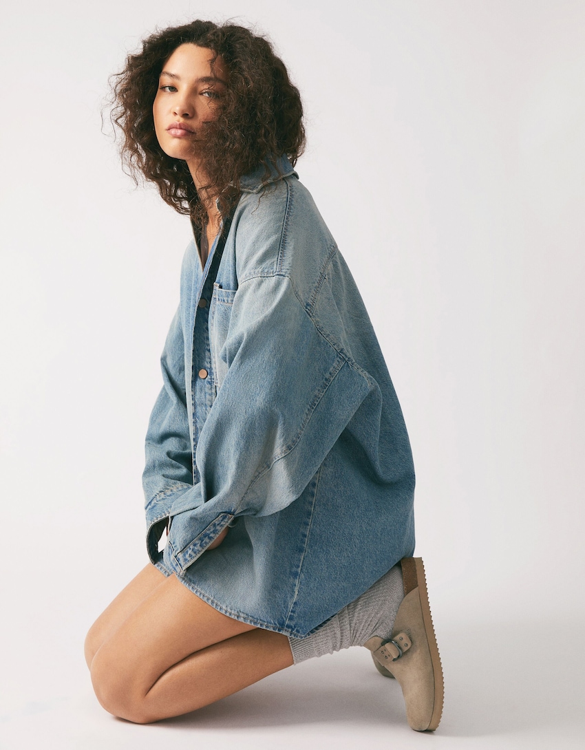 Buckled clog with stud detail