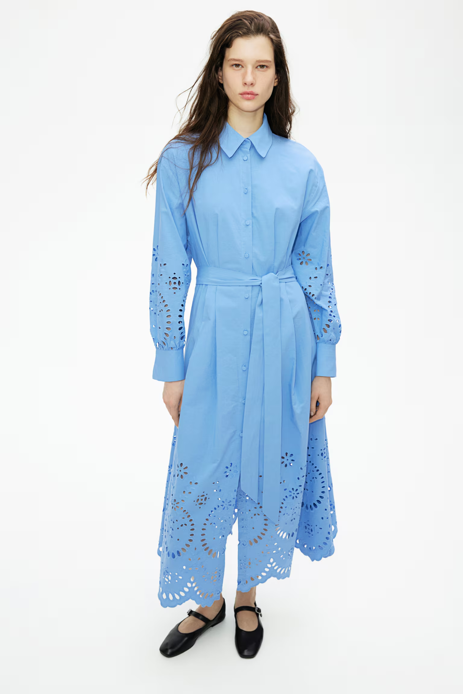 Embroidered Shirt Dress