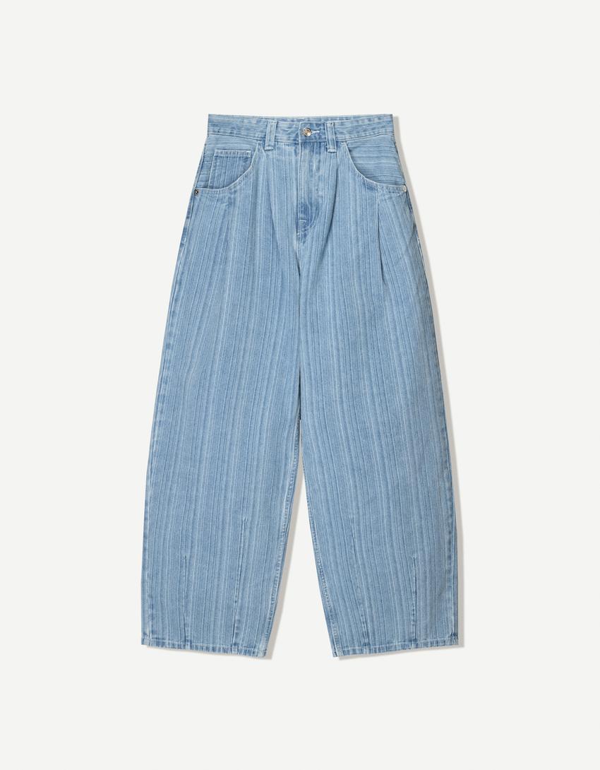 Striped balloon fit jeans