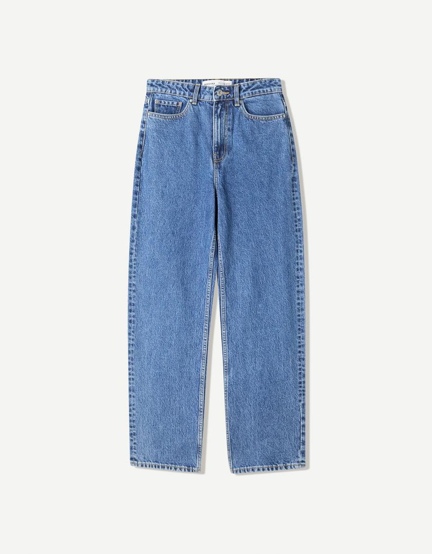 Straight-fit wide-leg jeans