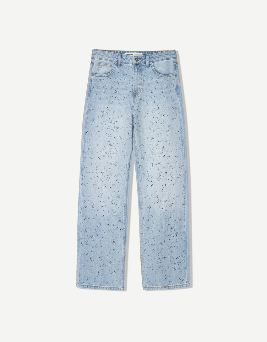 Shimmery ‘90s straight-leg jeans
