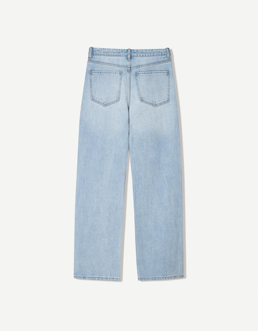 Shimmery ‘90s straight-leg jeans