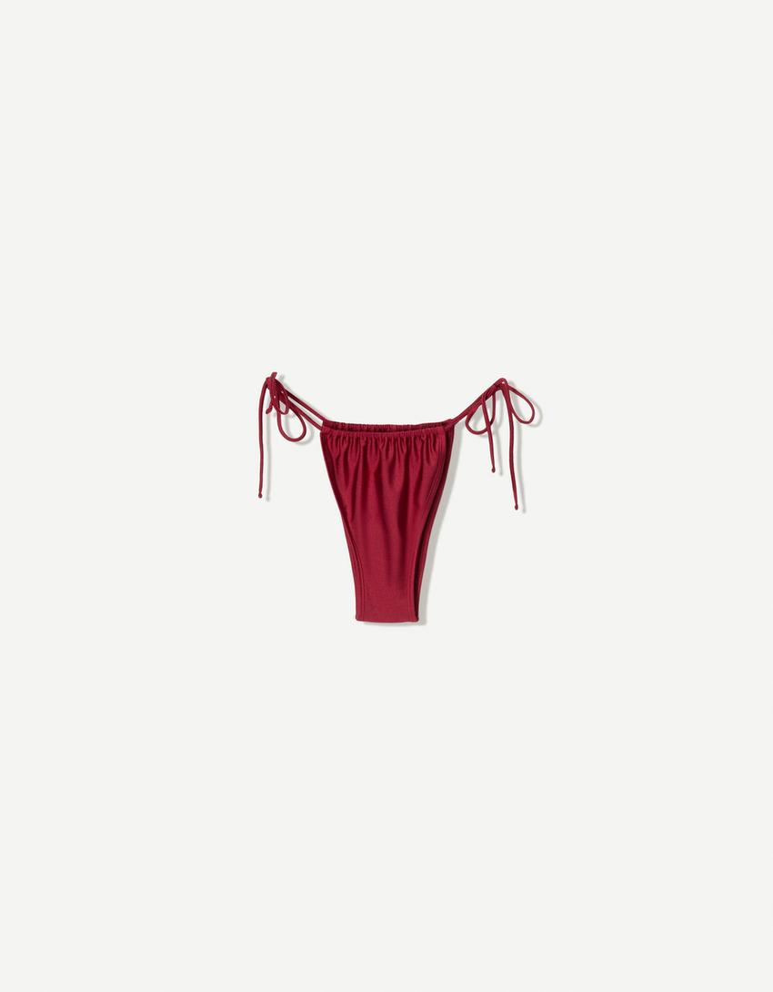 Burgundy bikini bottoms with ties