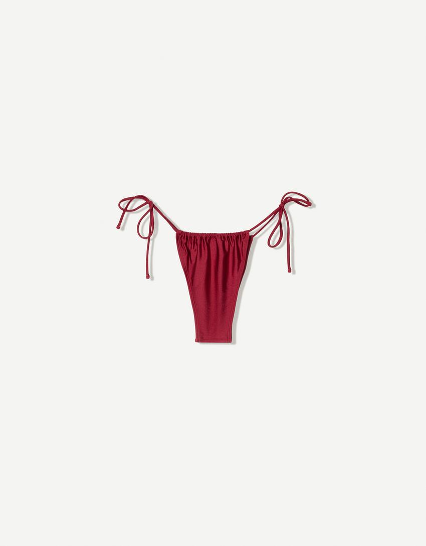 Burgundy bikini bottoms with ties
