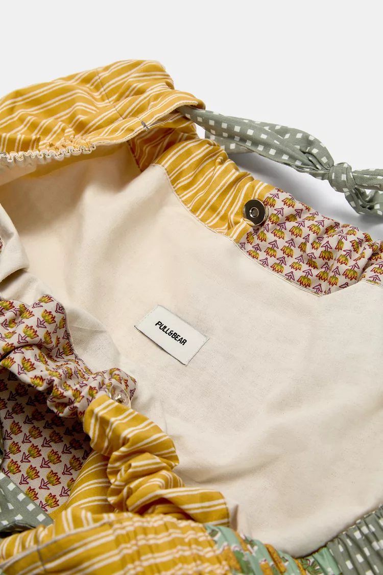 Patterned large tote bag