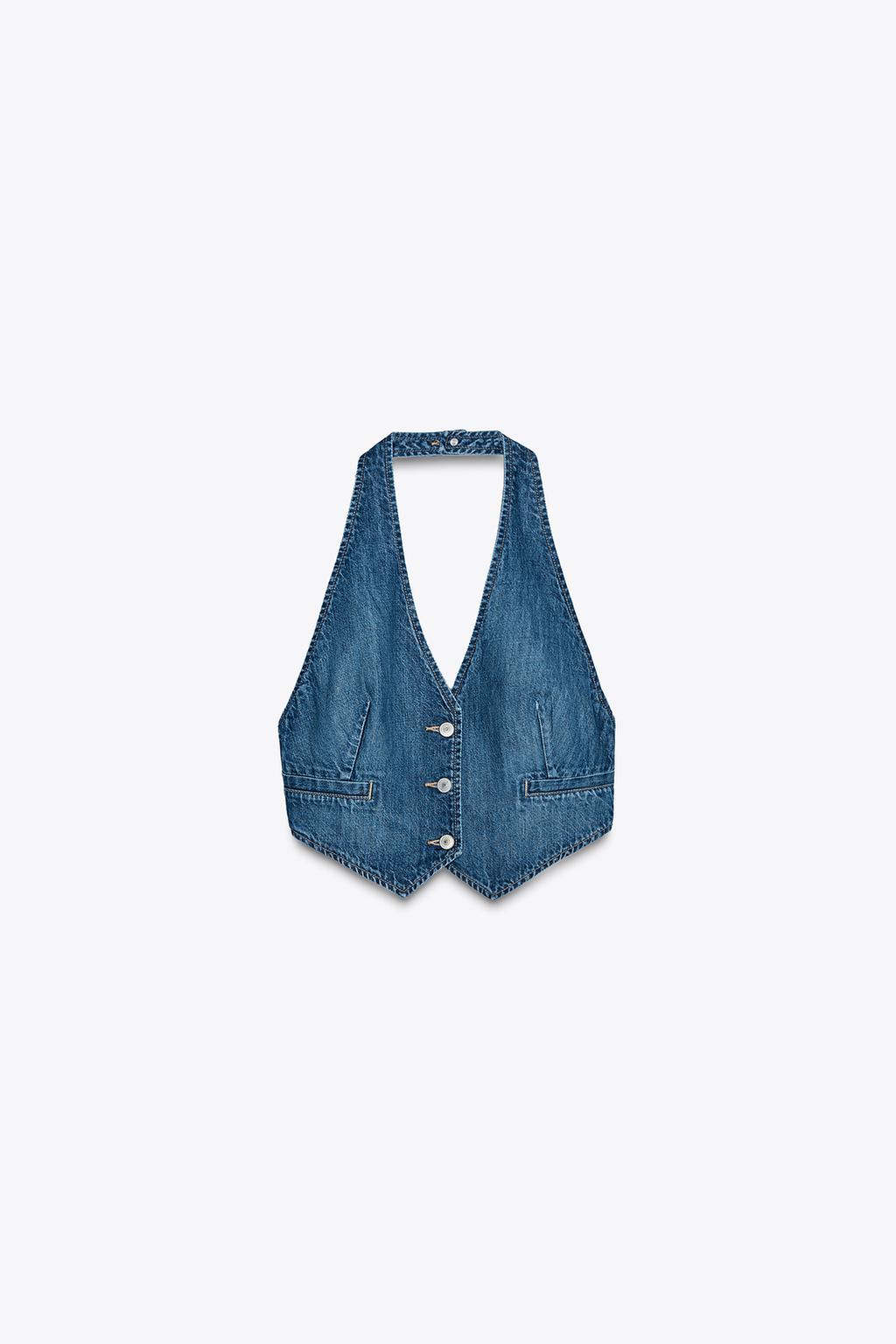 TRF OPEN BACK DENIM TOP