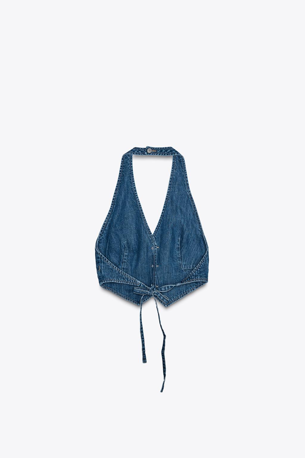 TRF OPEN BACK DENIM TOP