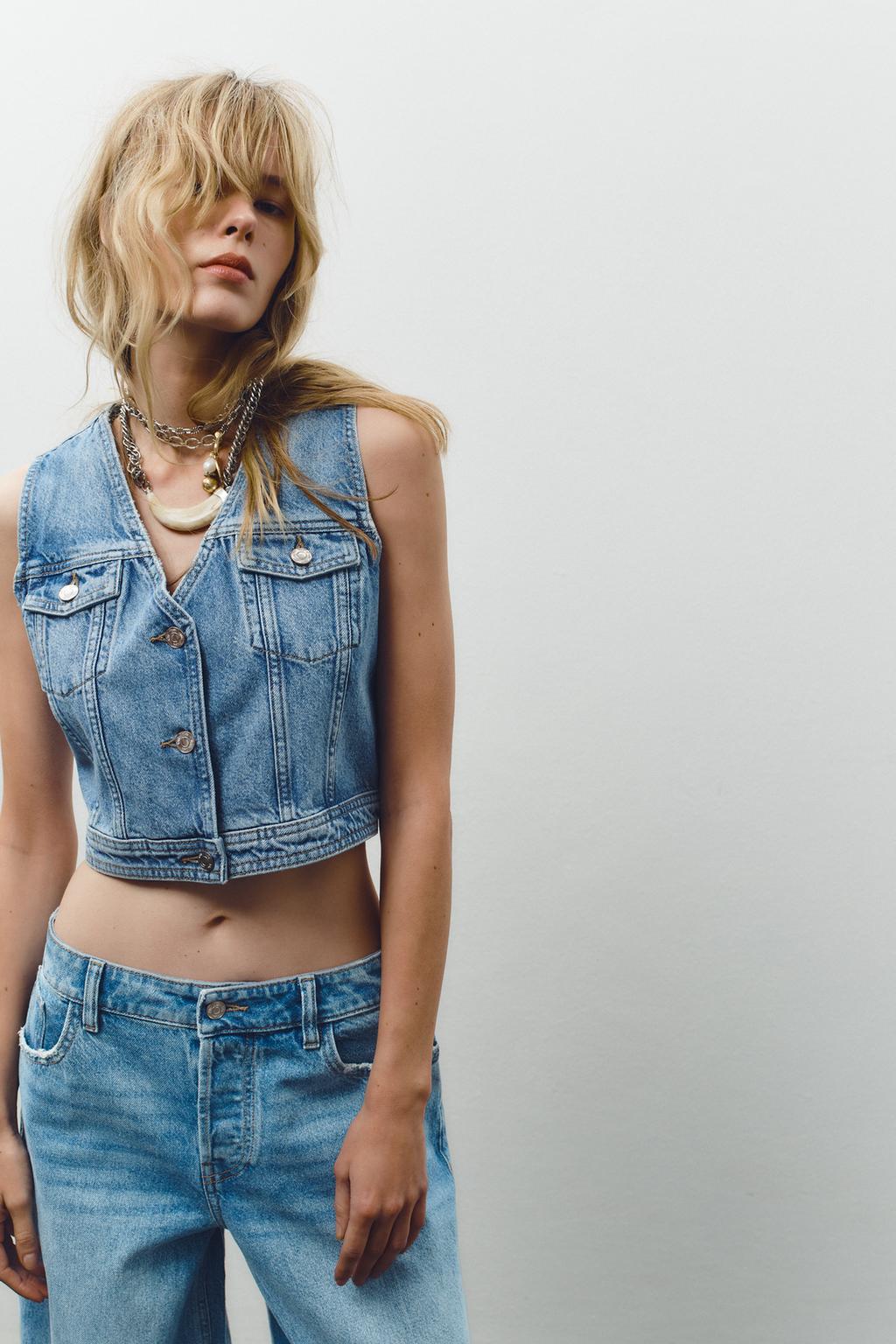 Z1975 CROPPED DENIM WAISTCOAT