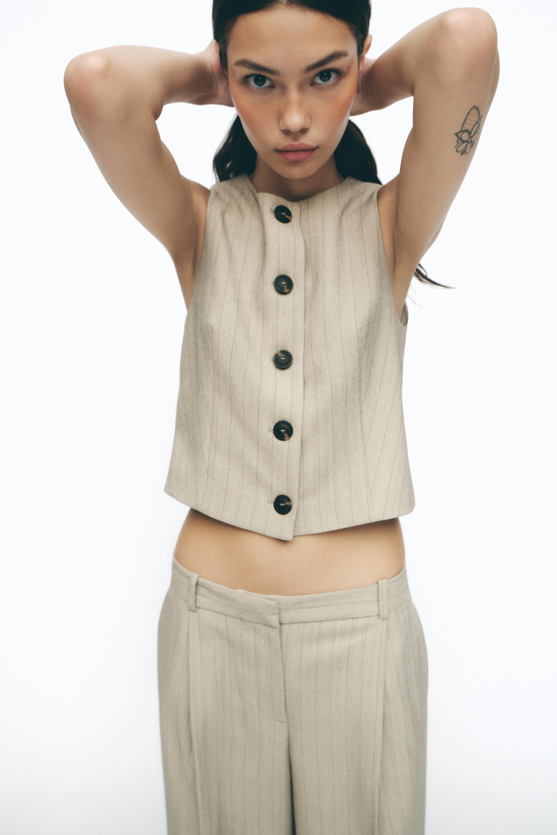 STRIPED HERRINGBONE WAISTCOAT