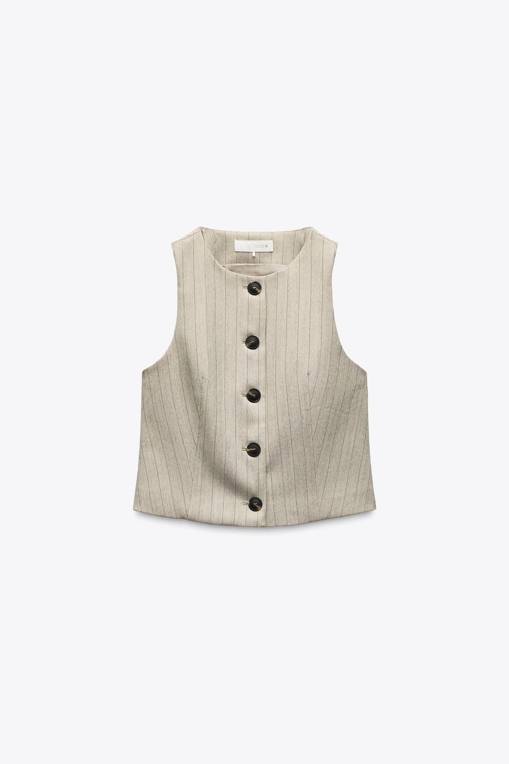 STRIPED HERRINGBONE WAISTCOAT