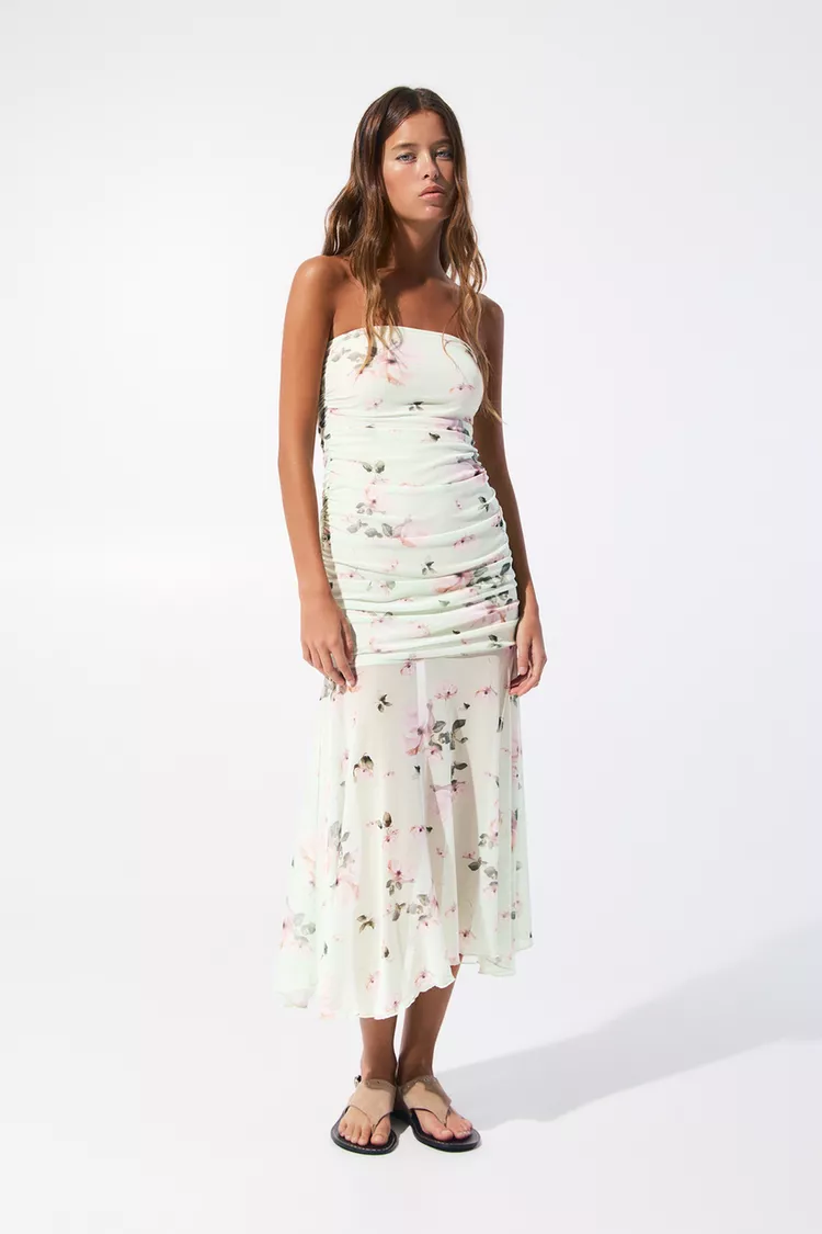 Floral pattern midi dress