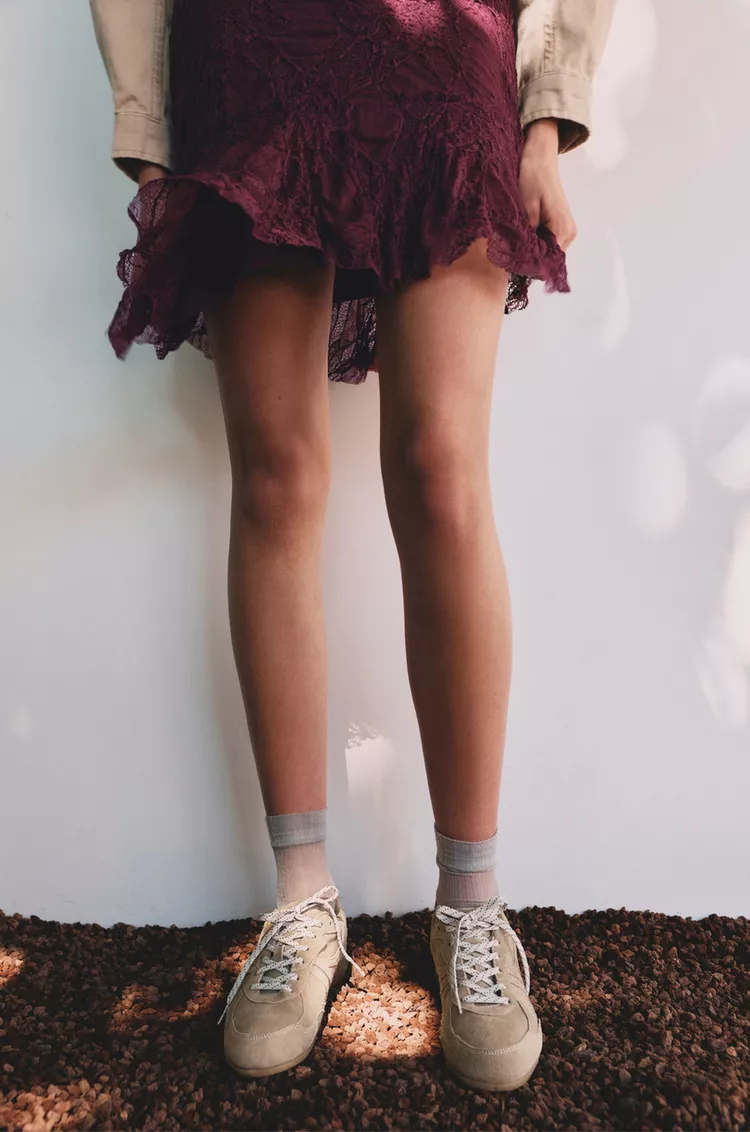 Suede leather sneakers