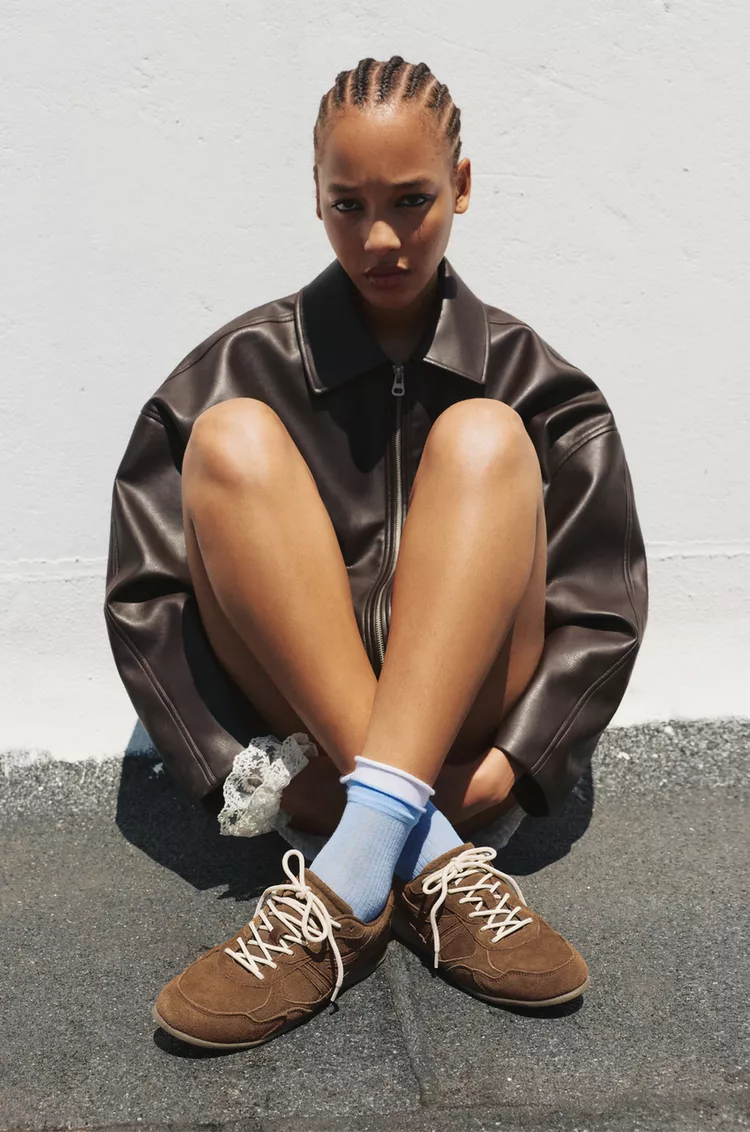 Suede leather sneakers