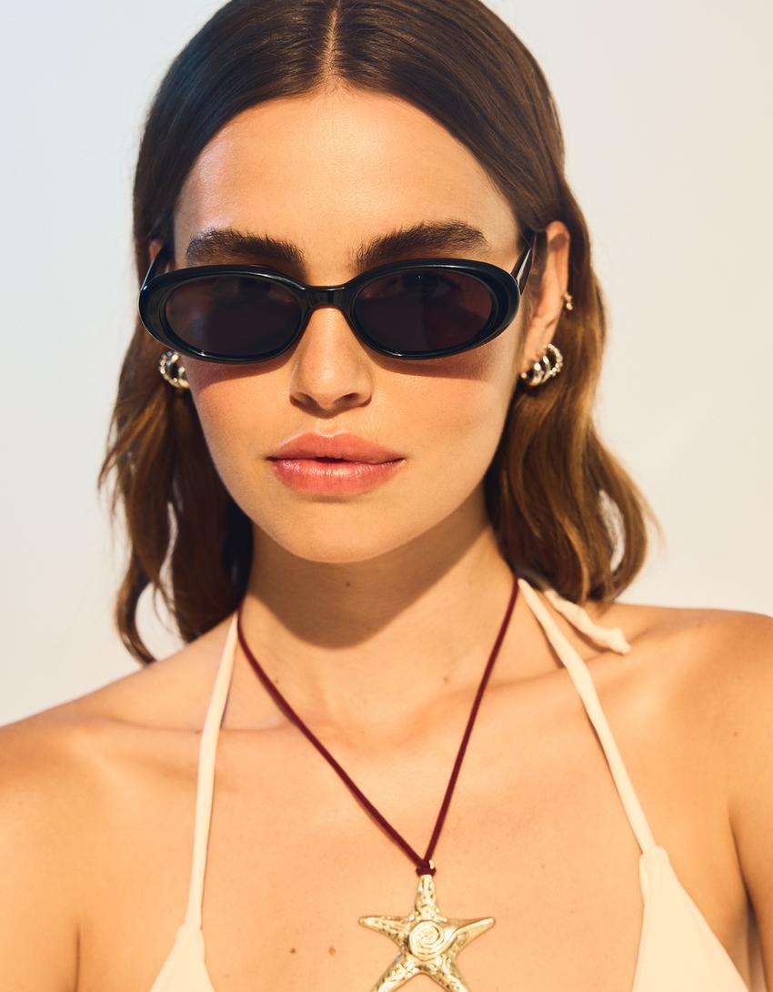 Epoxy oval sunglasses