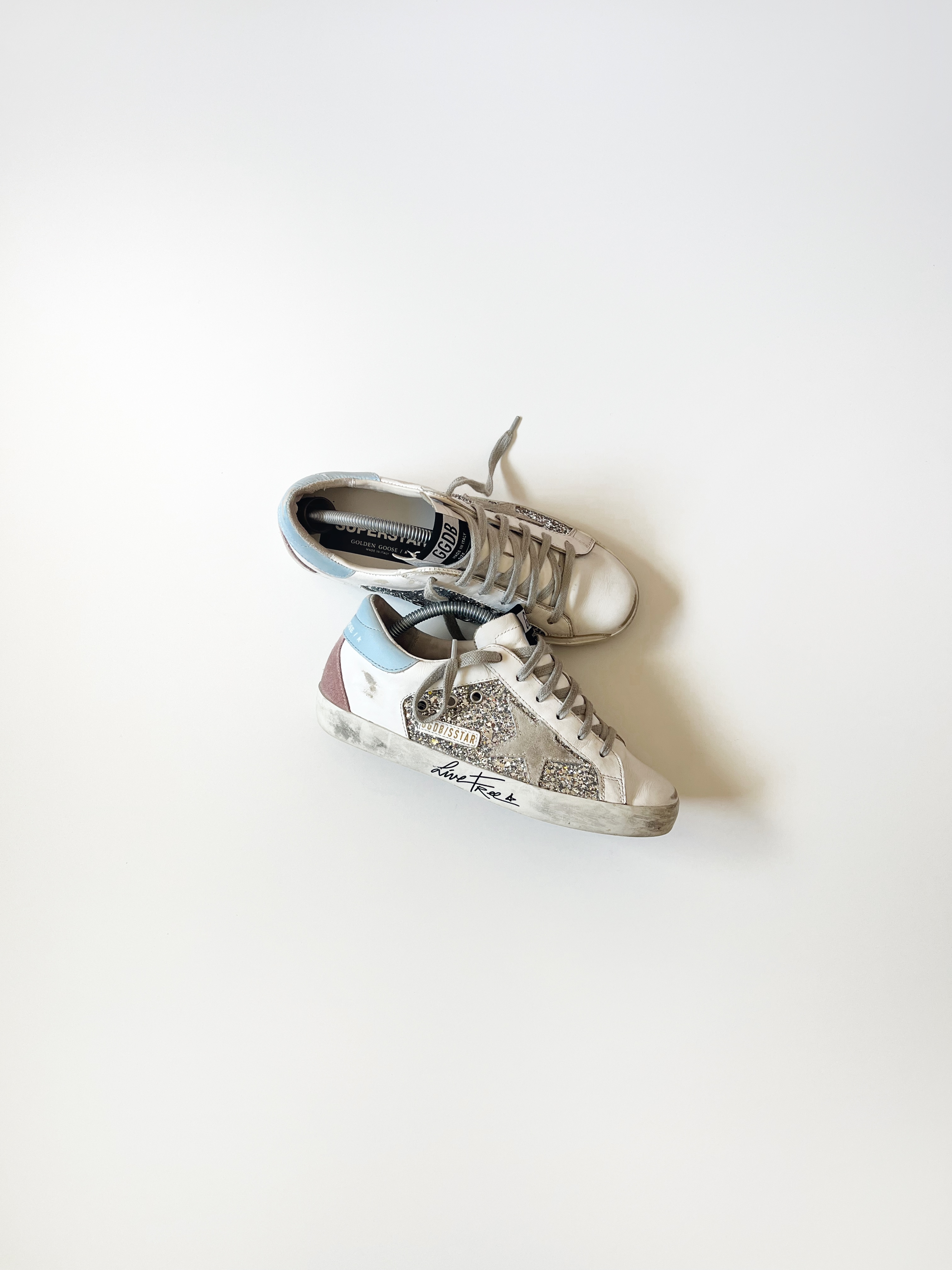 White/ Light Blue Superstar