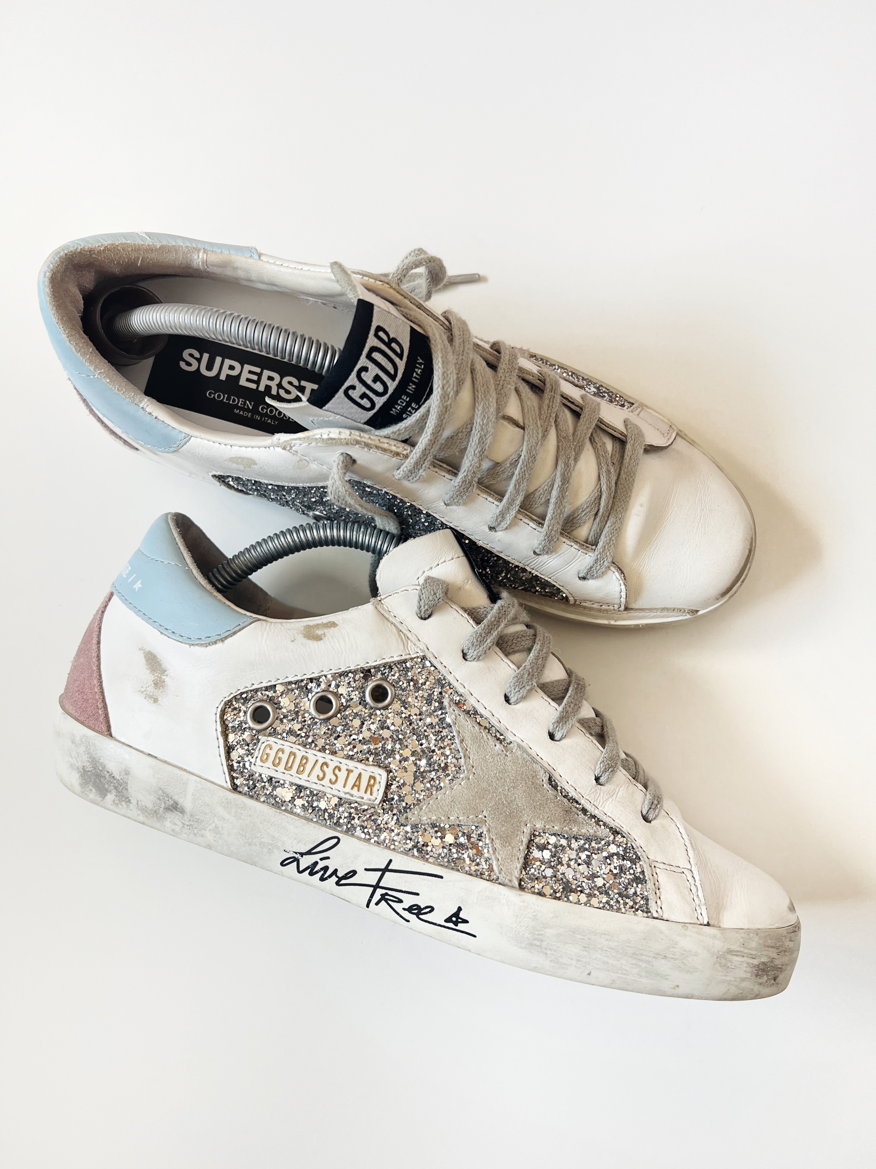 White/ Light Blue Superstar