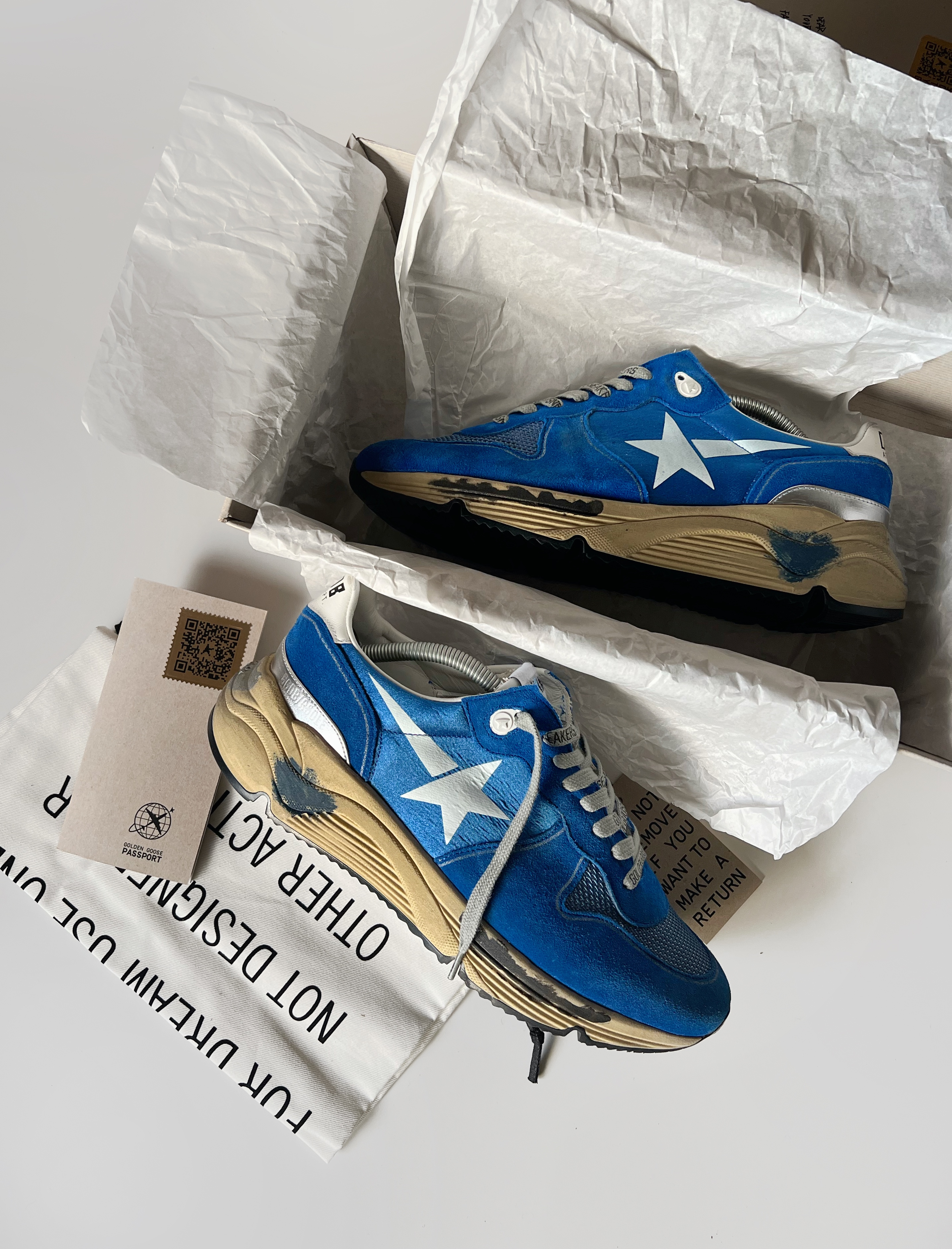 Blue and Silver Running Sole