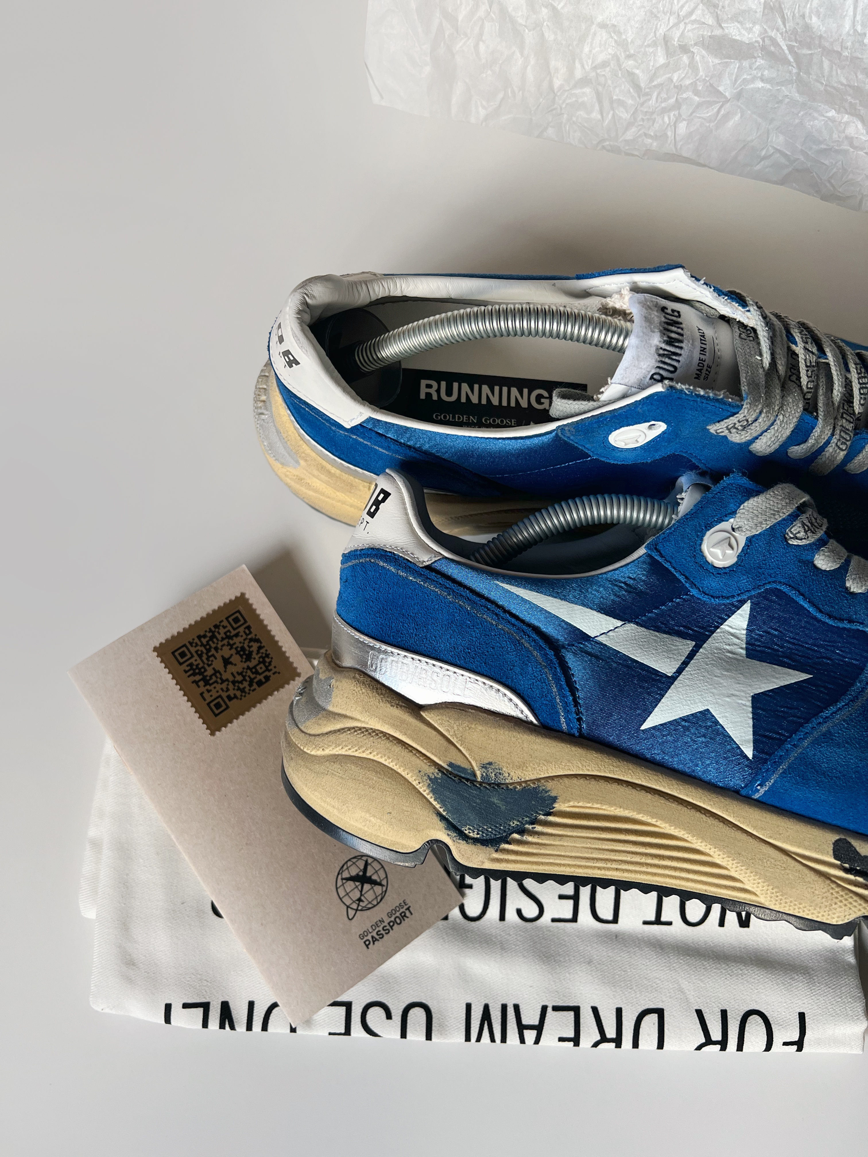 Blue and Silver Running Sole