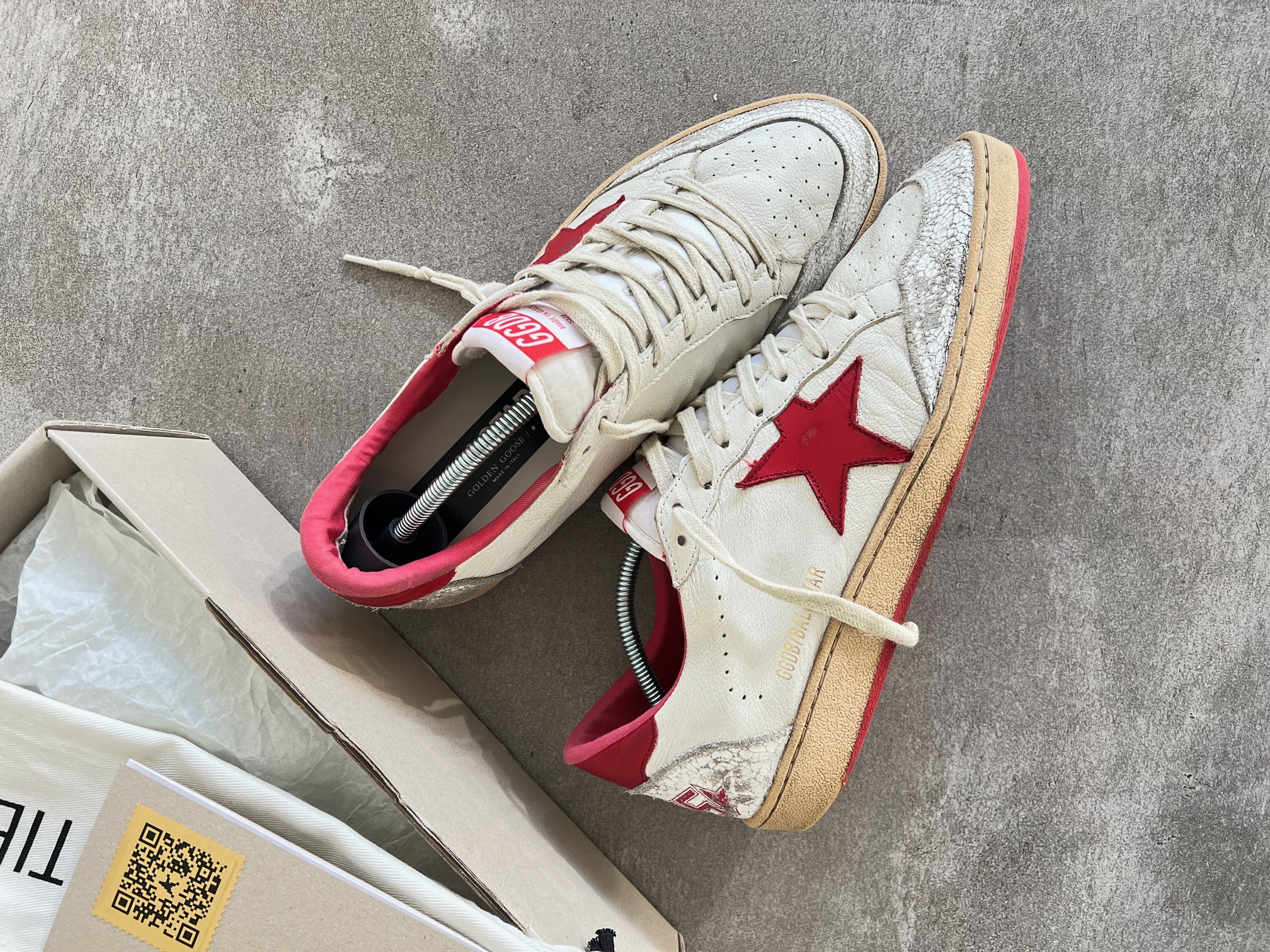 Golden Goose Ball Star White & Red