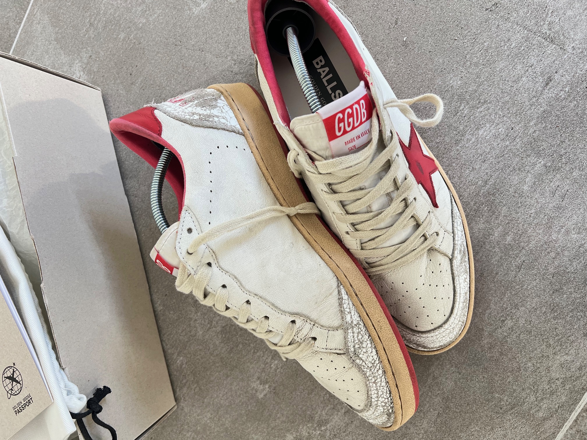 Golden Goose Ball Star White & Red