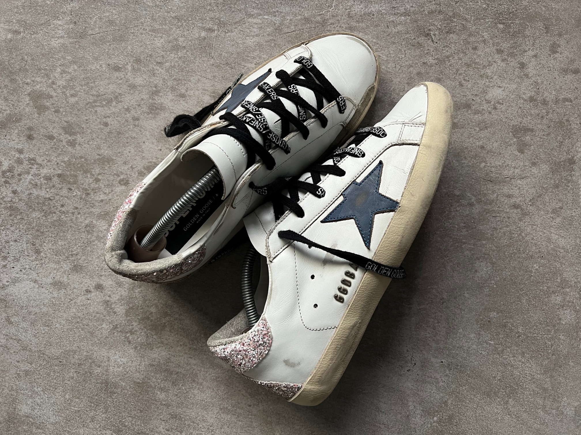 Golden Goose Superstar White/Blue/Pink