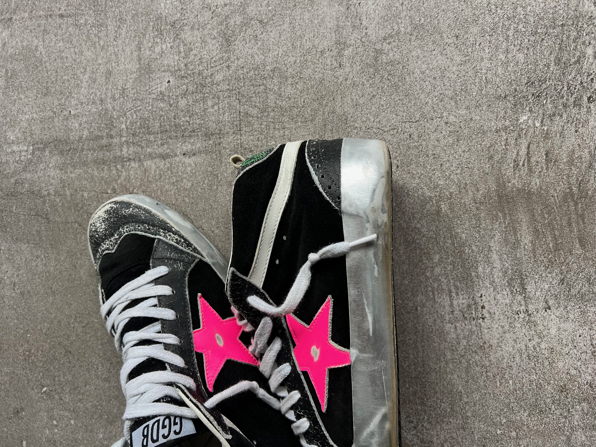 Golden Goose Mid Star Fluor & Silver Exclusive