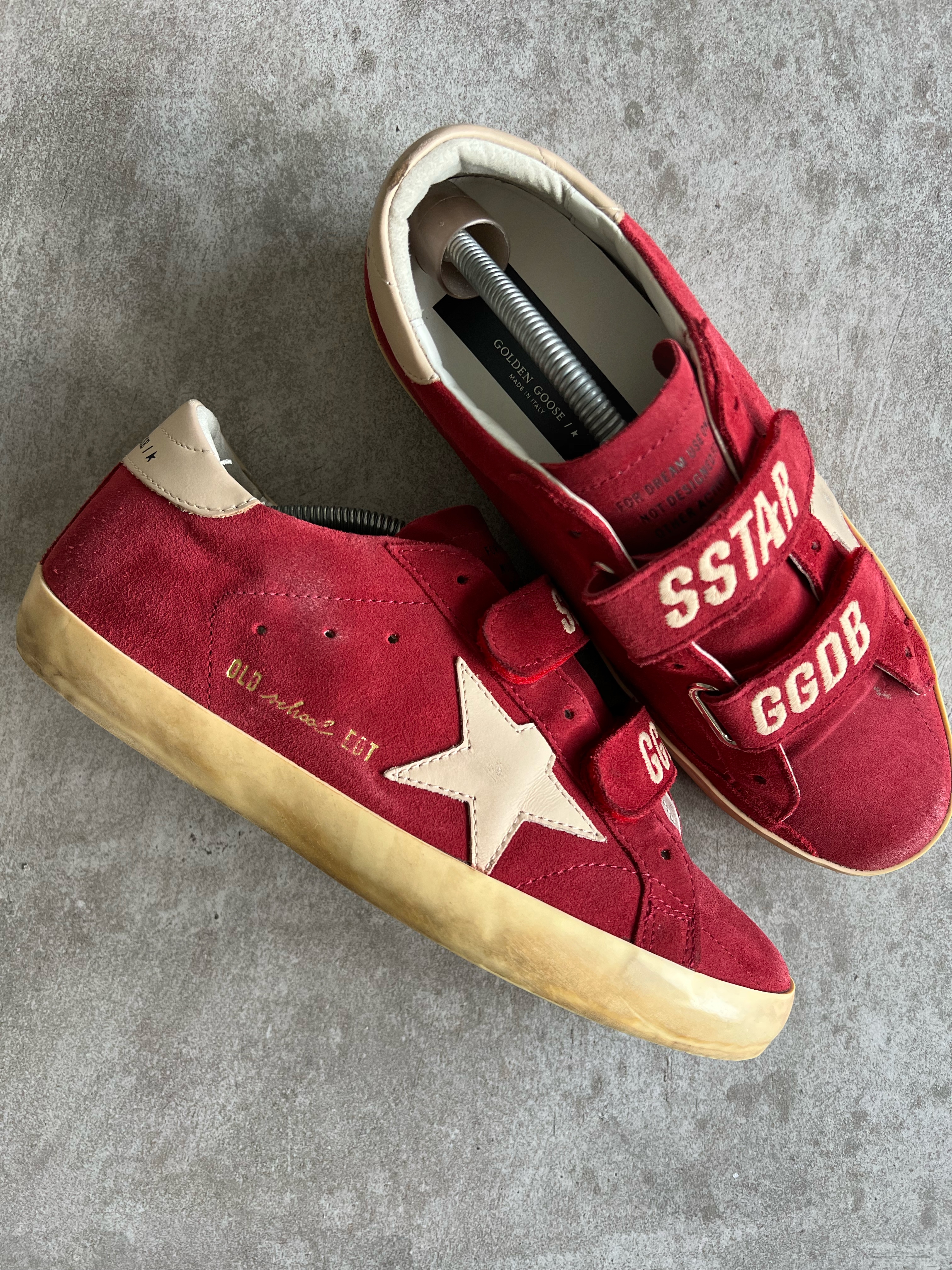 Red Old School Golden Goose 