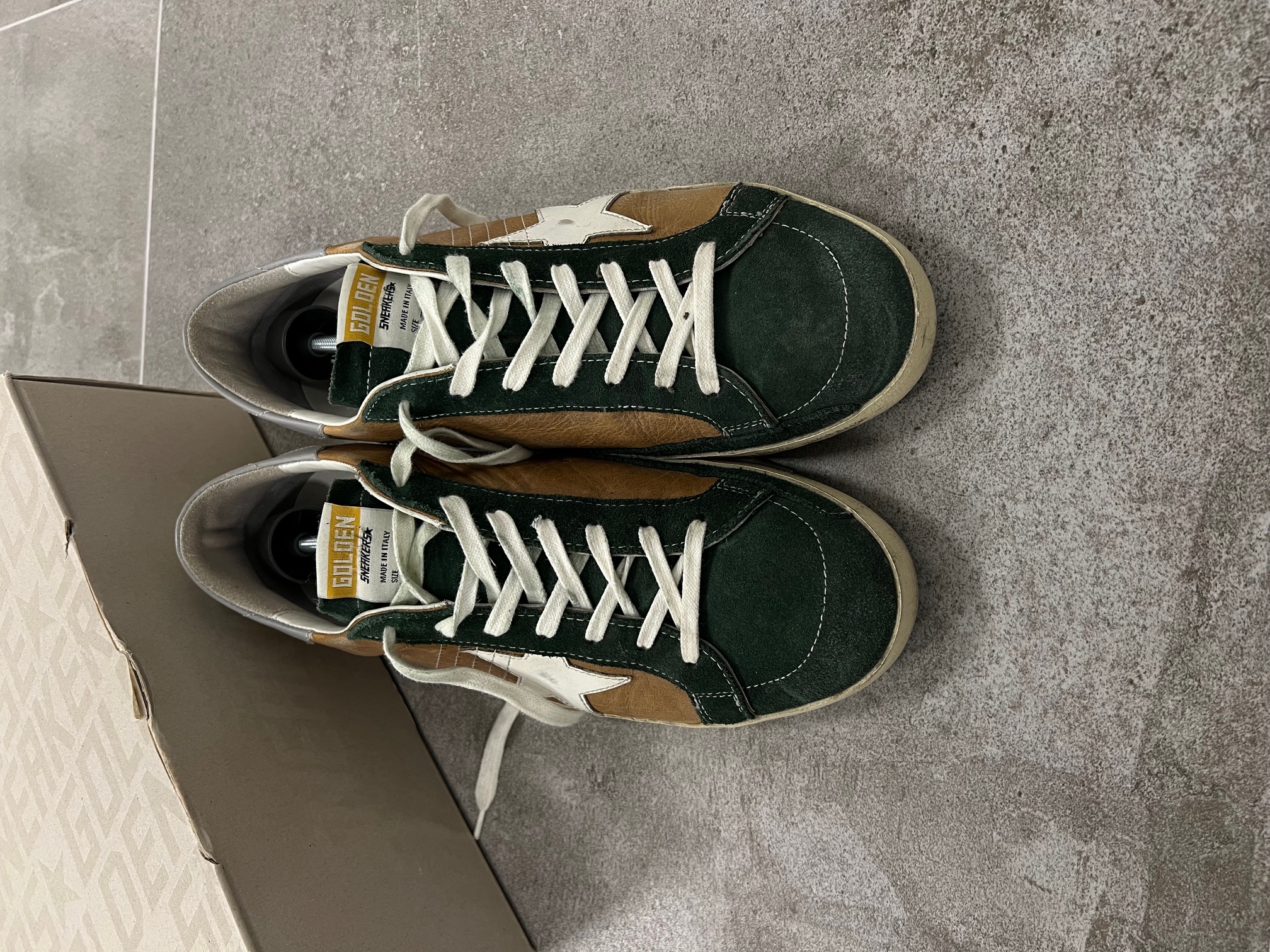 Golden Goose Superstar Green & Brown