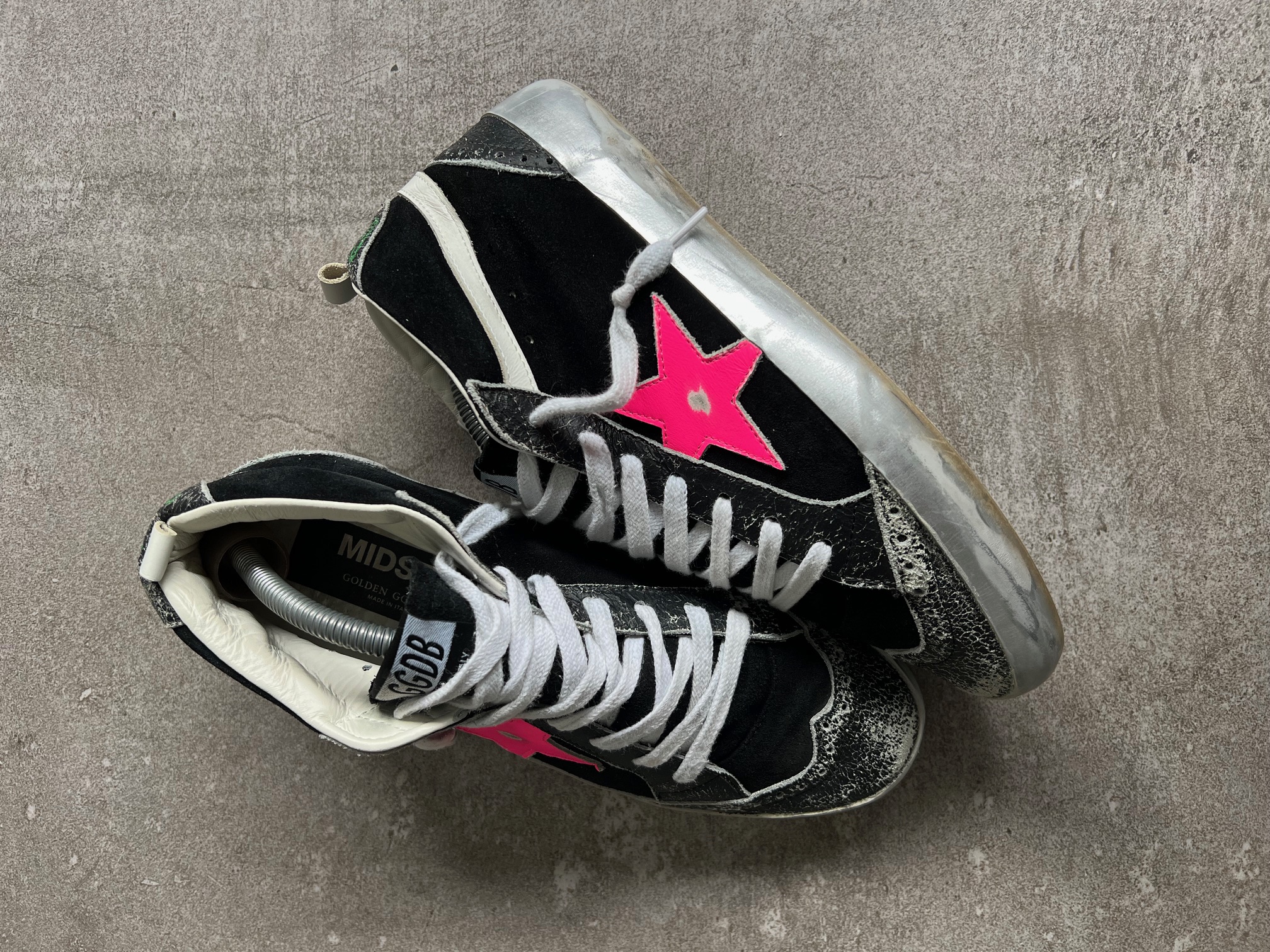Golden Goose Mid Star Fluor & Silver Exclusive