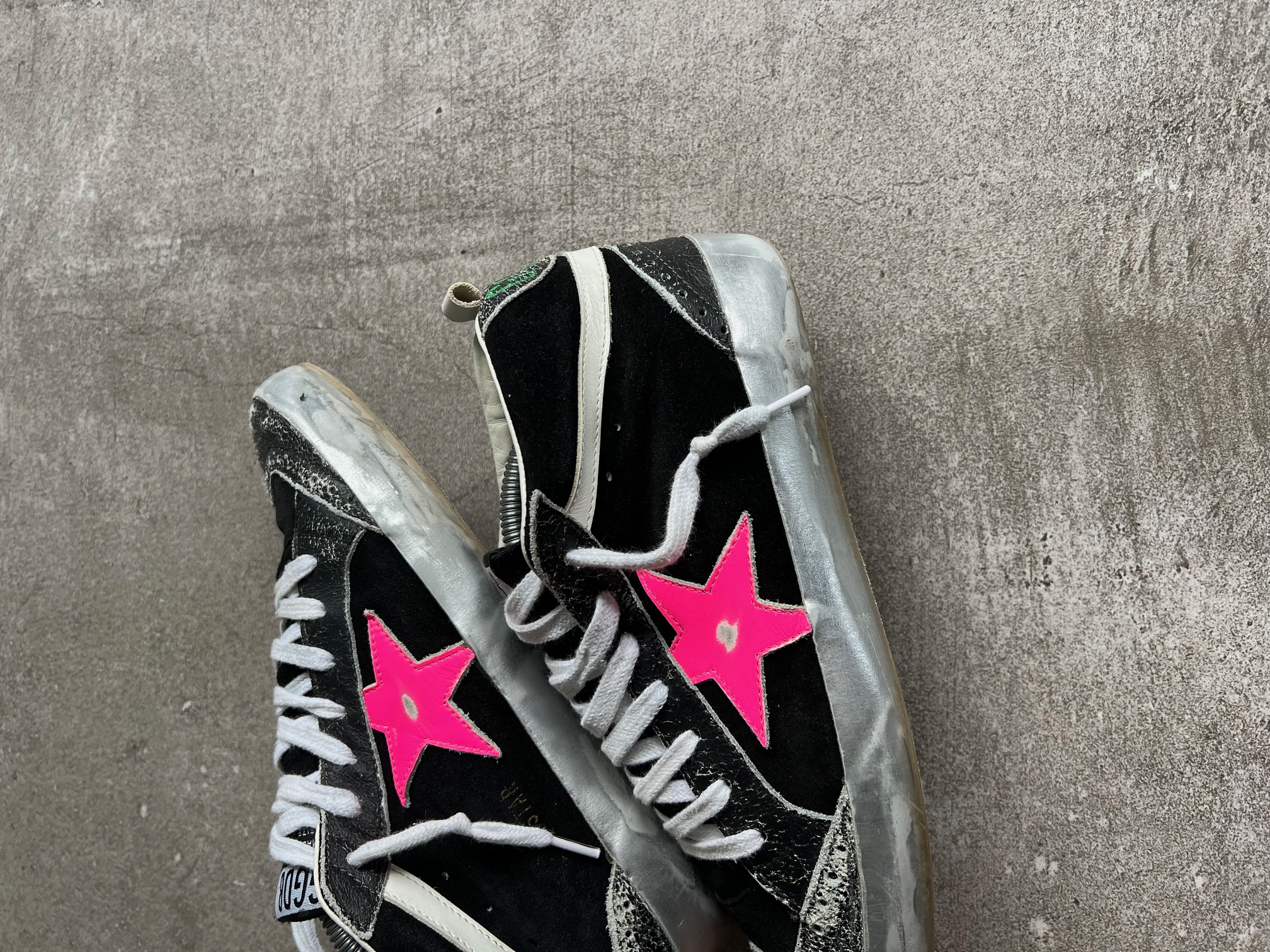 Golden Goose Mid Star Fluor & Silver Exclusive