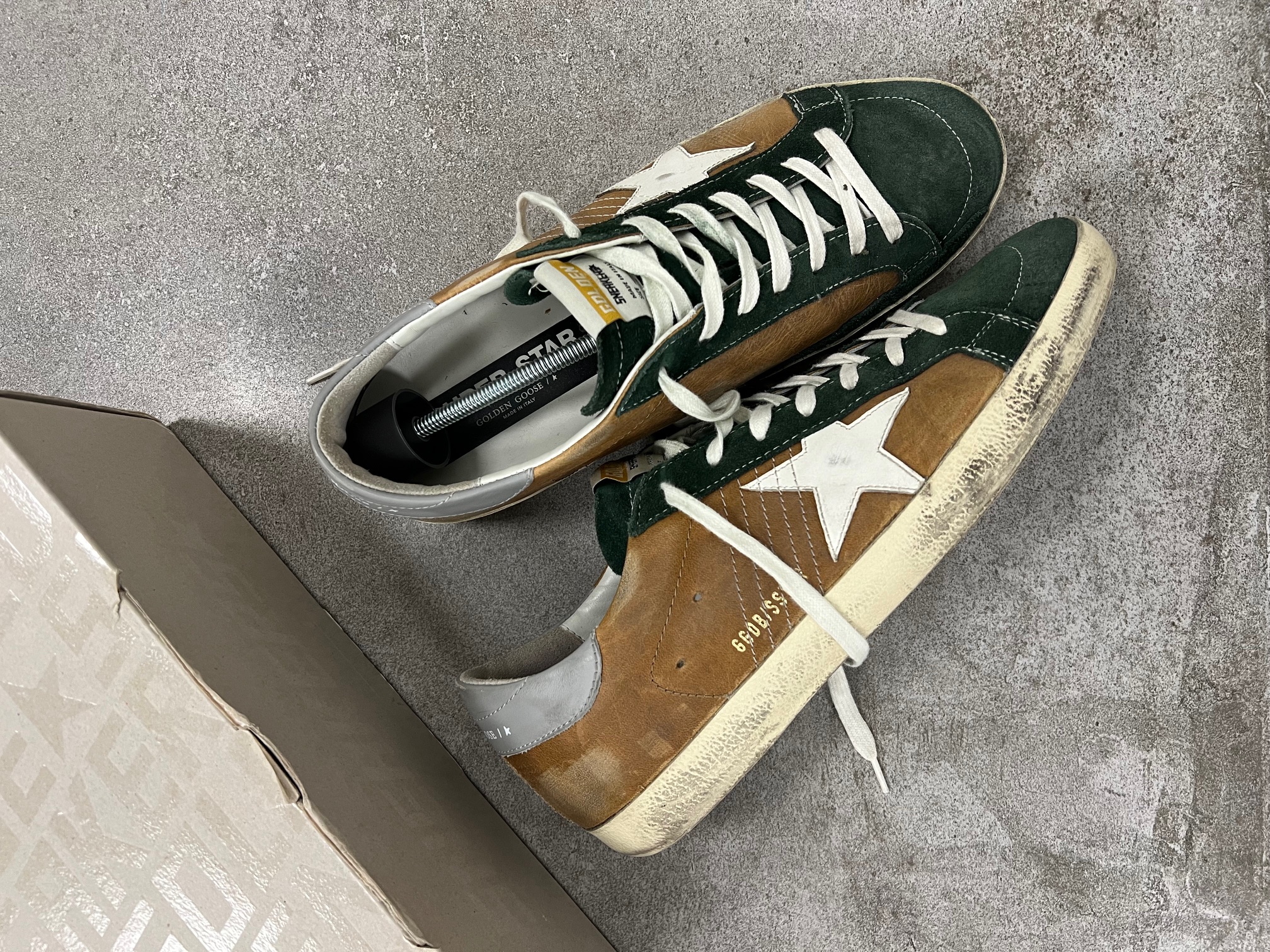 Golden Goose Superstar Green & Brown