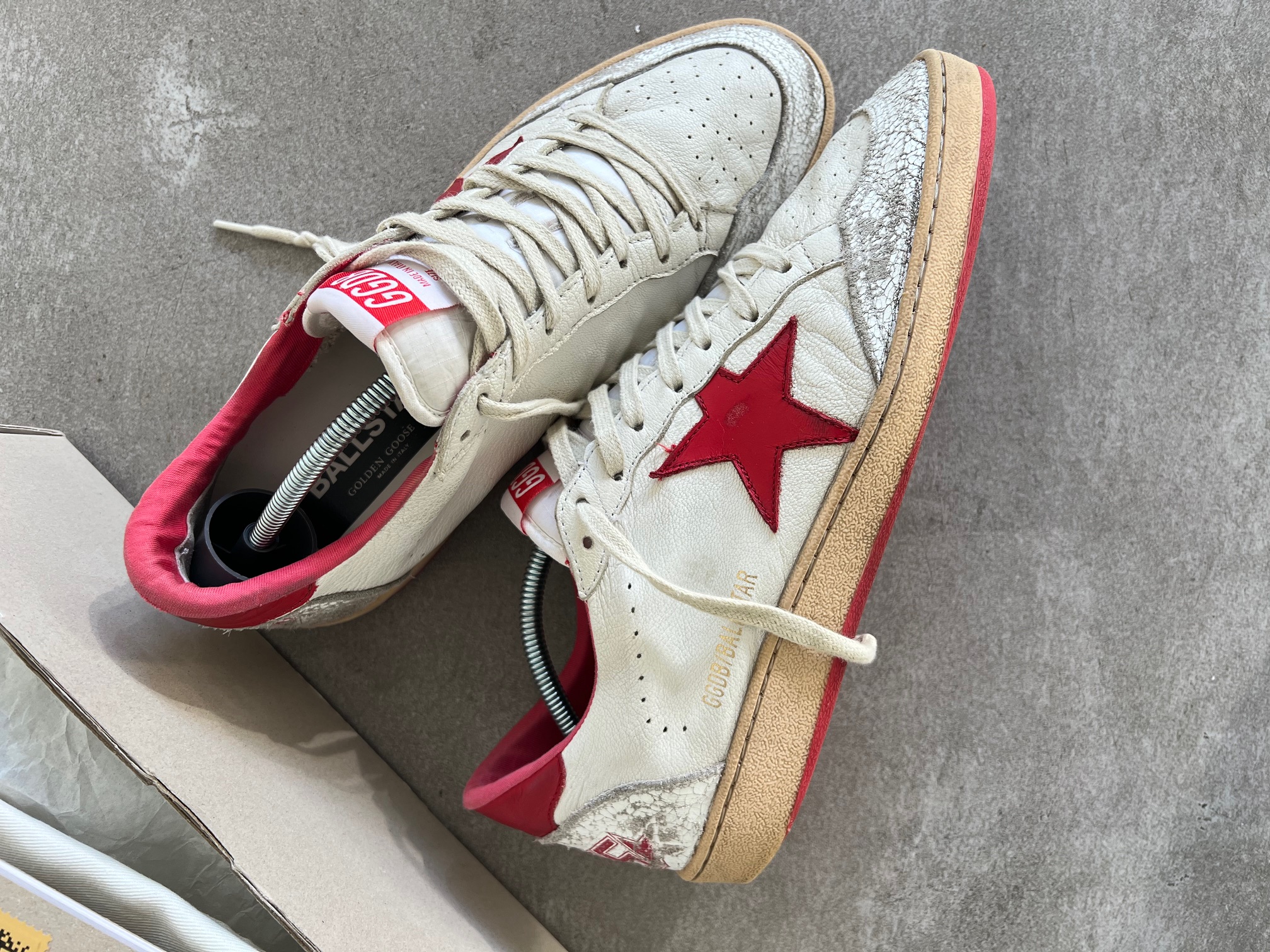 Golden Goose Ball Star White & Red